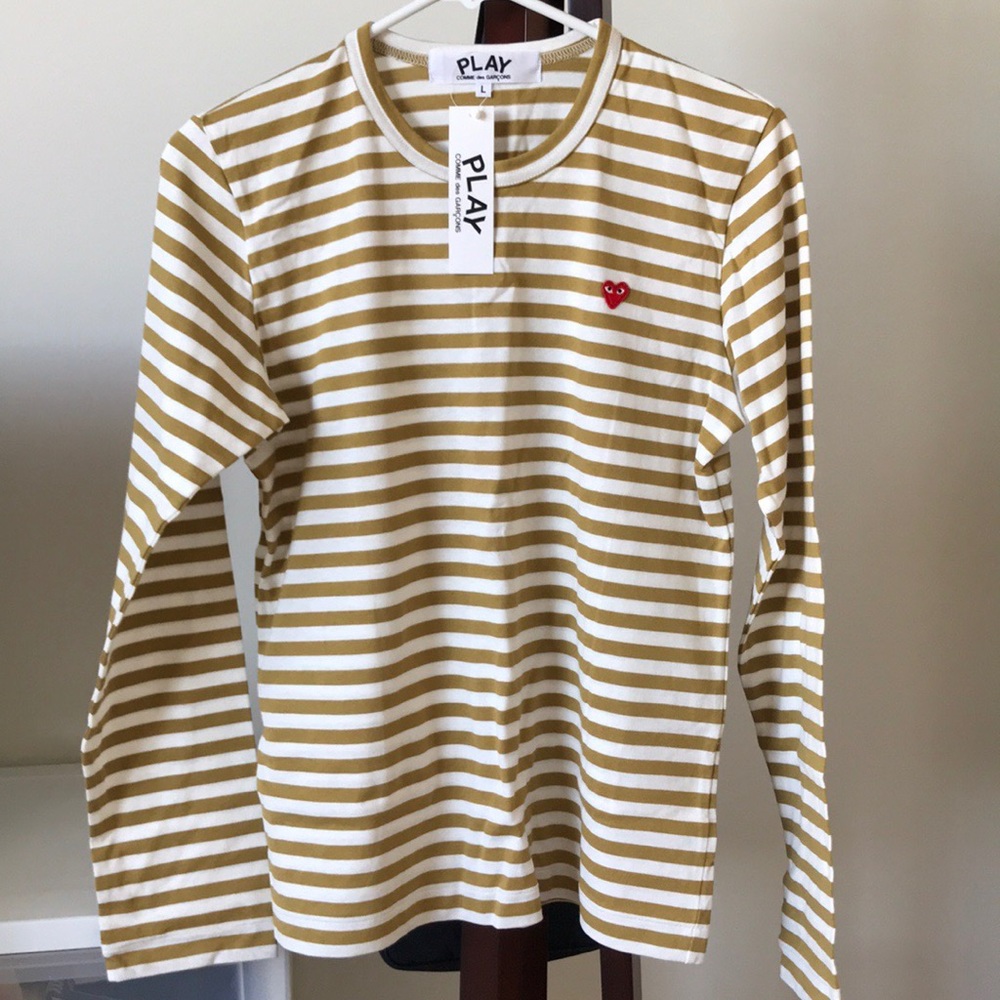 Comme Des Garçons Play Stripe Long Sleeve SZ L NWT